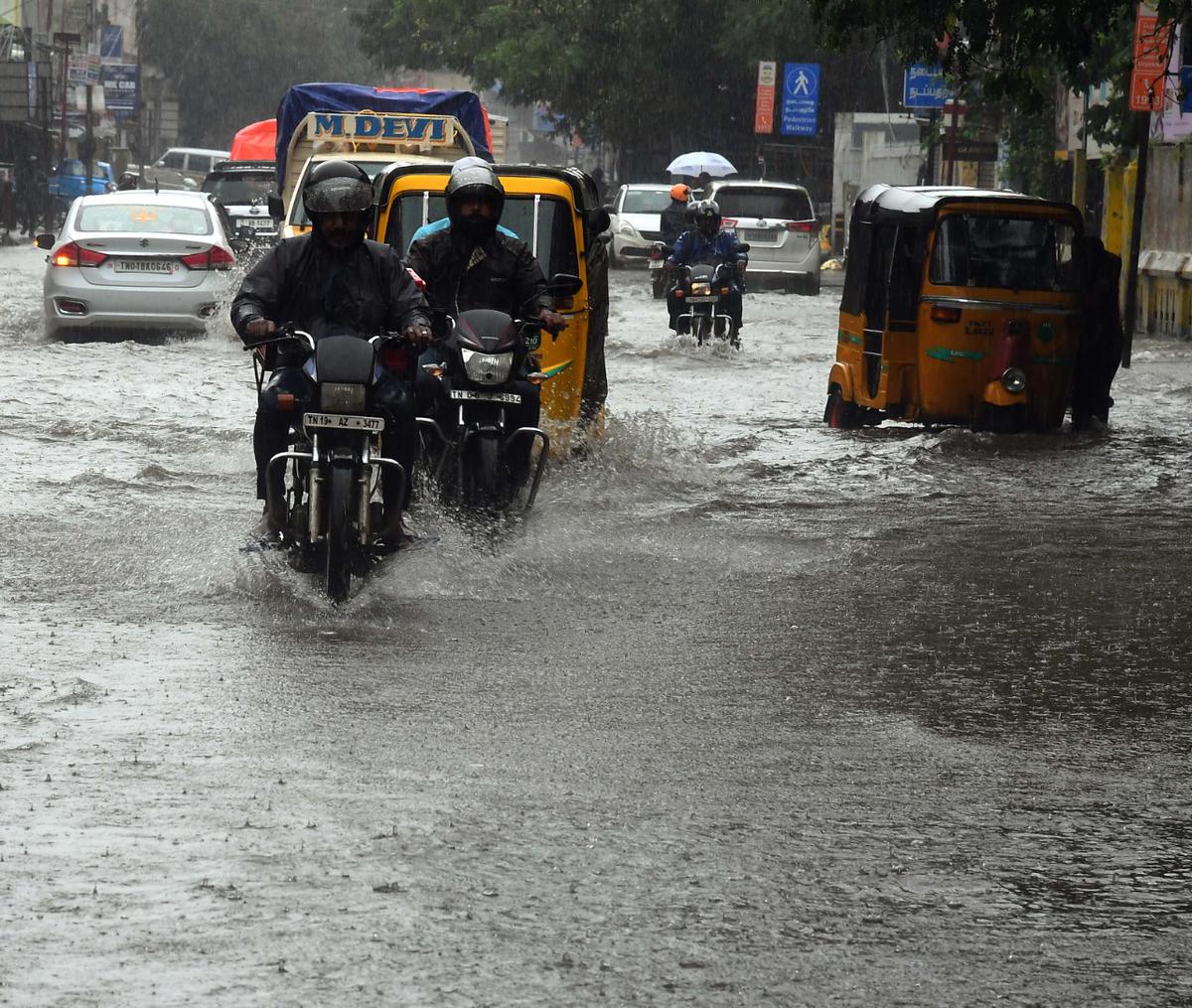 Rain water logging on G.P. Road in Chennai on Friday | Photo Credit K.V. Srinivasan