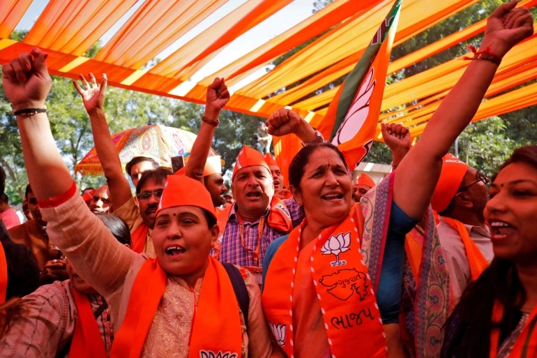 BJP supporters celebrate Gujarat election victory | Reuters Image