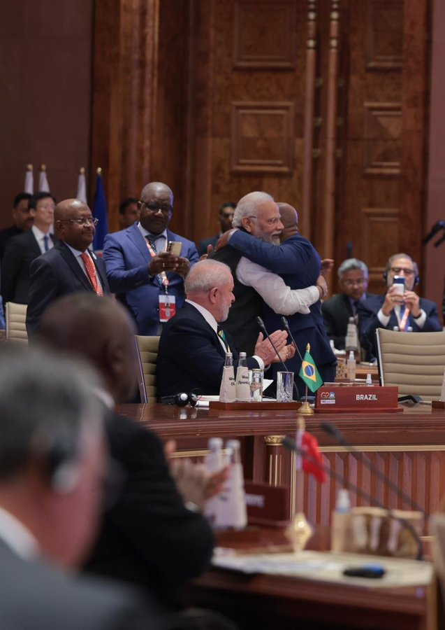 President of the Union of Comoros and Chairperson of the African Union (AU), Azali Assoumani and PM Modi -