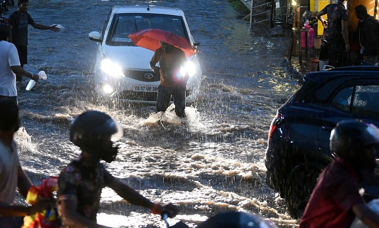 Waterlogged roads of Hyderabad - ANI Photo