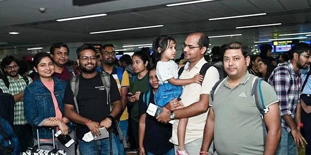 Operation Ajay - Indian Nationals Airlifted From Israel Arrive at Delhi - PTI Image