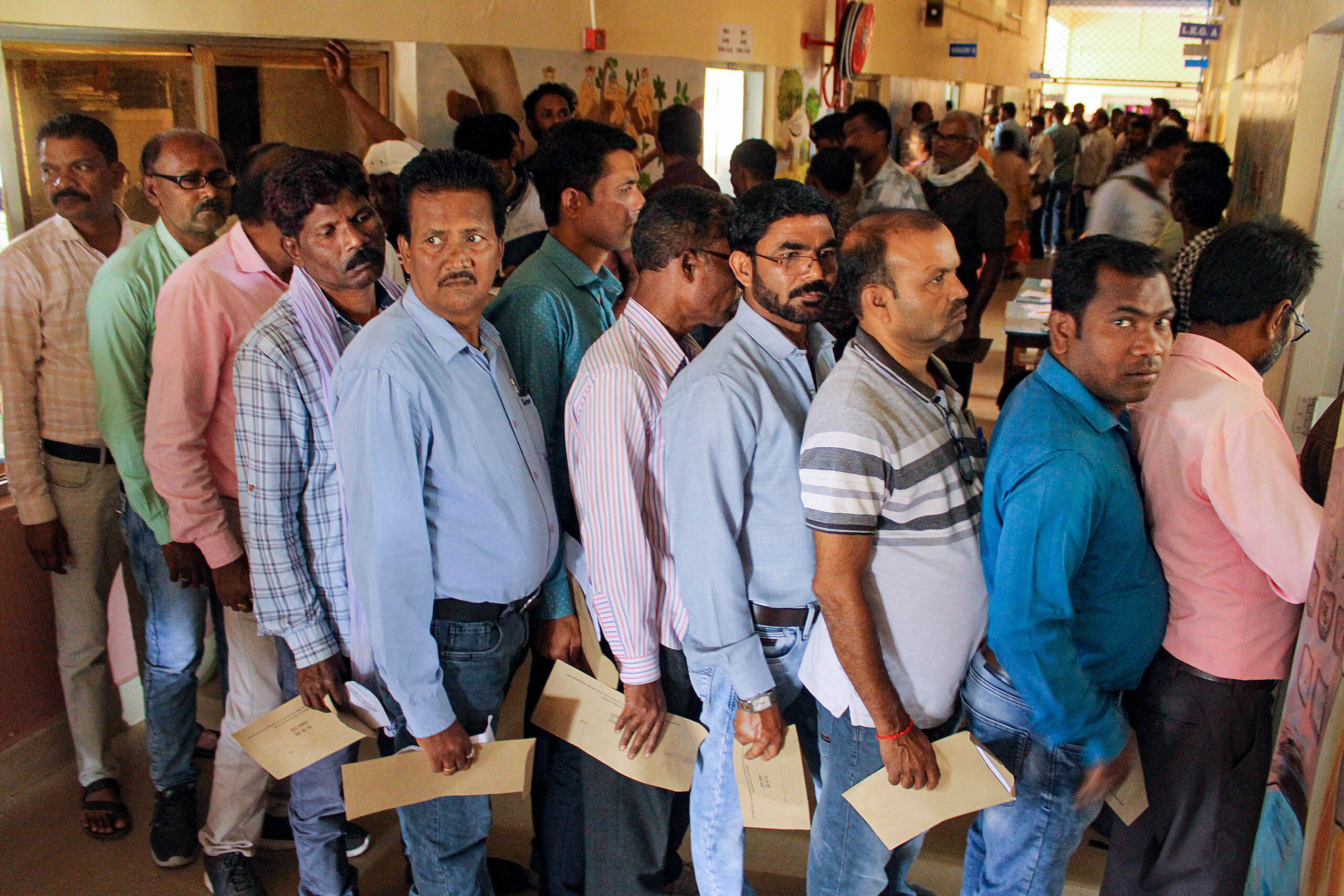 Chhattisgarh polls: Polling officials cast vote | PTI photo