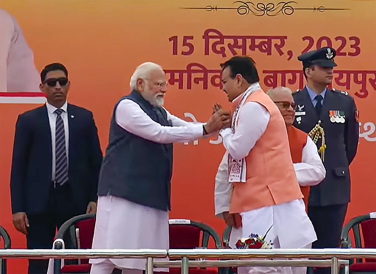 PM Narendra Modi Greets New Rajasthan CM Bhajan Lal Sharma - PTI Photo