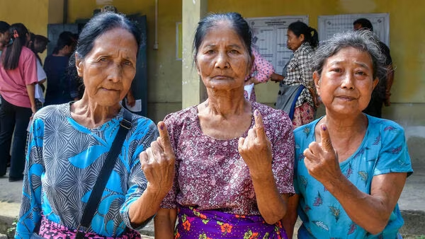 Voters In Mizoram After Casting Votes - PTI