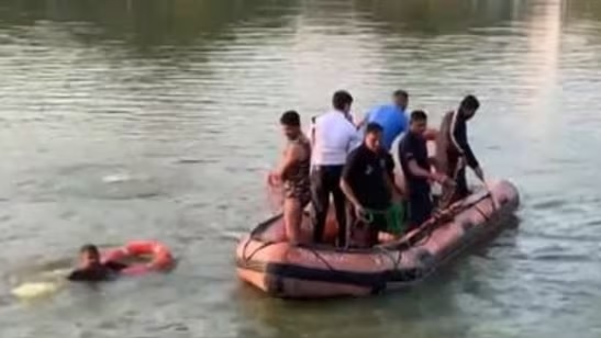 Rescue efforts at Harini Lake in Vadodara where boat tragedy killed 16