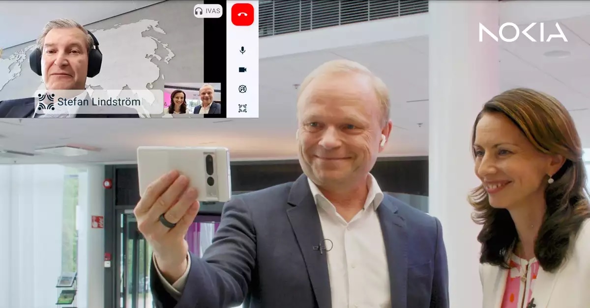 Pekka Lundmark, the CEO of Nokia, makes the world's first ever 'immersive' phone call | Nokia